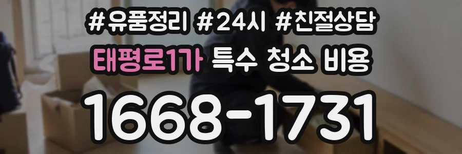 태평로1가 특수 청소 비용