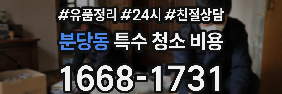 분당동 특수 청소 비용
