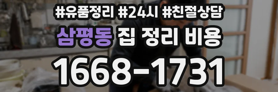 삼평동 집 정리 비용