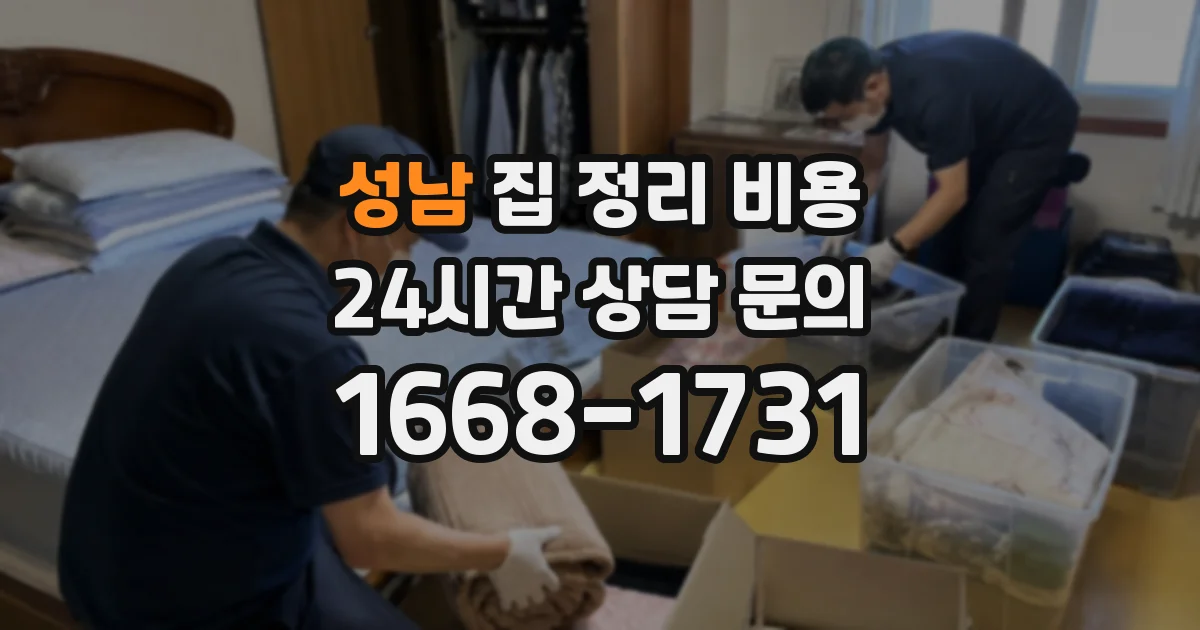 성남 집 정리 비용