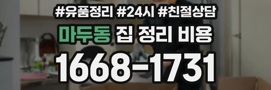 마두동 집 정리 비용