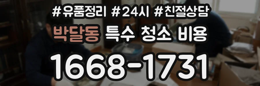 박달동 특수 청소 비용