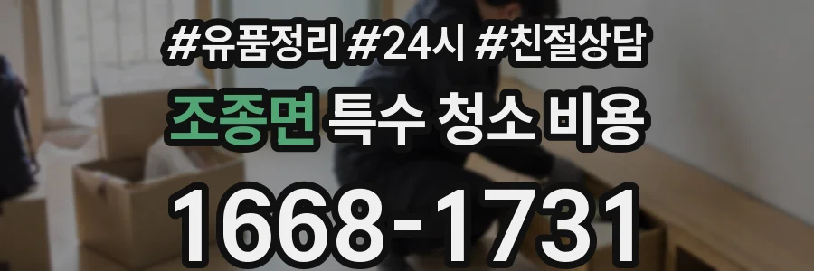 조종면 특수 청소 비용