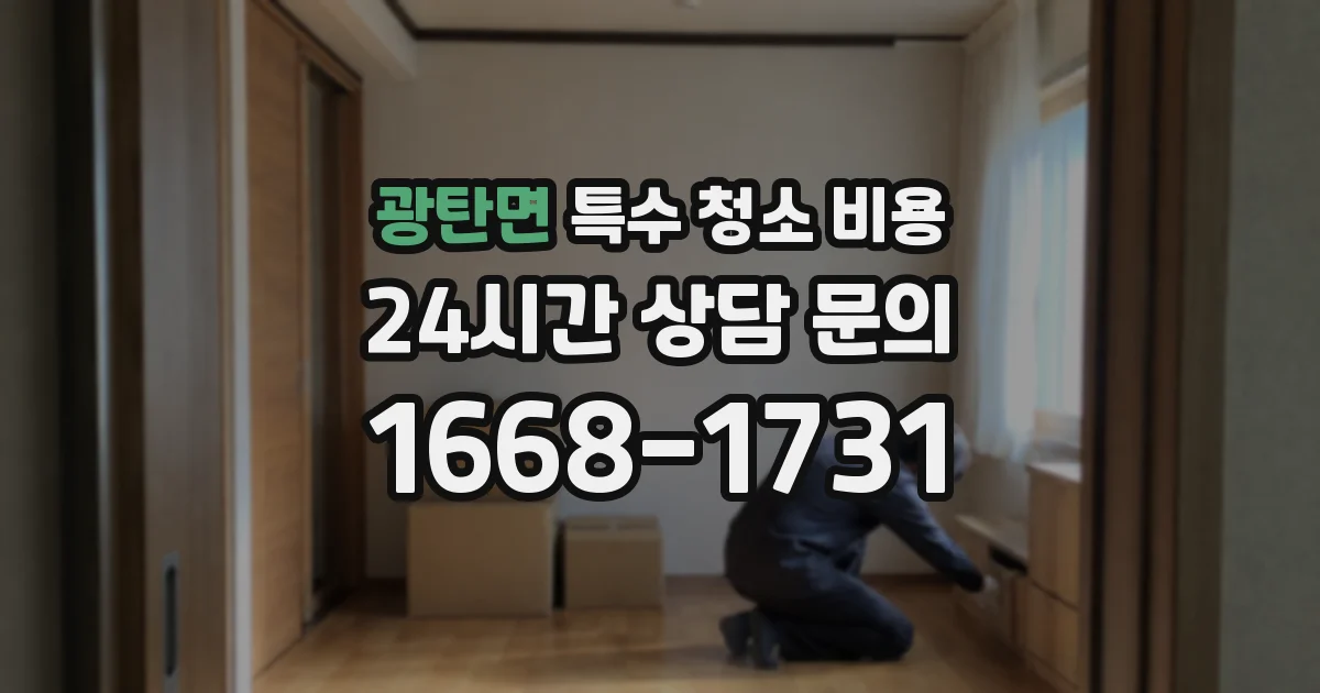 광탄면 특수 청소 비용