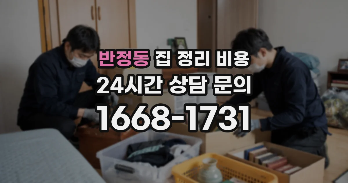 반정동 집 정리 비용