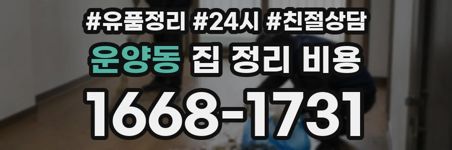 운양동 집 정리 비용