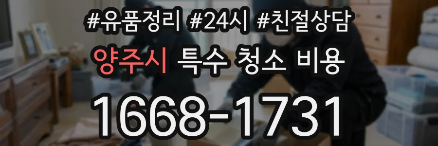 양주시 특수 청소 비용