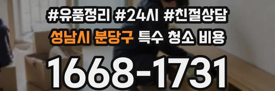 성남시 분당구 특수 청소 비용