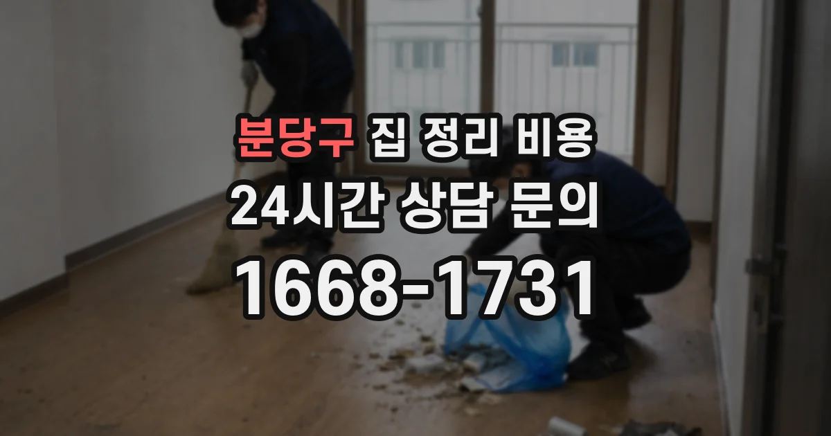 분당구 집 정리 비용