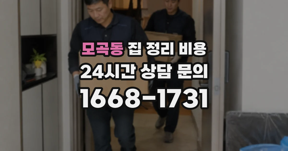 모곡동 집 정리 비용