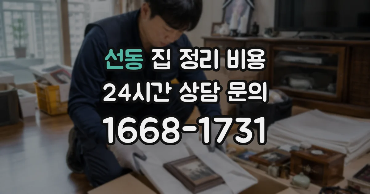 선동 집 정리 비용