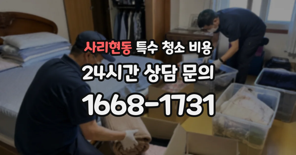 사리현동 특수 청소 비용