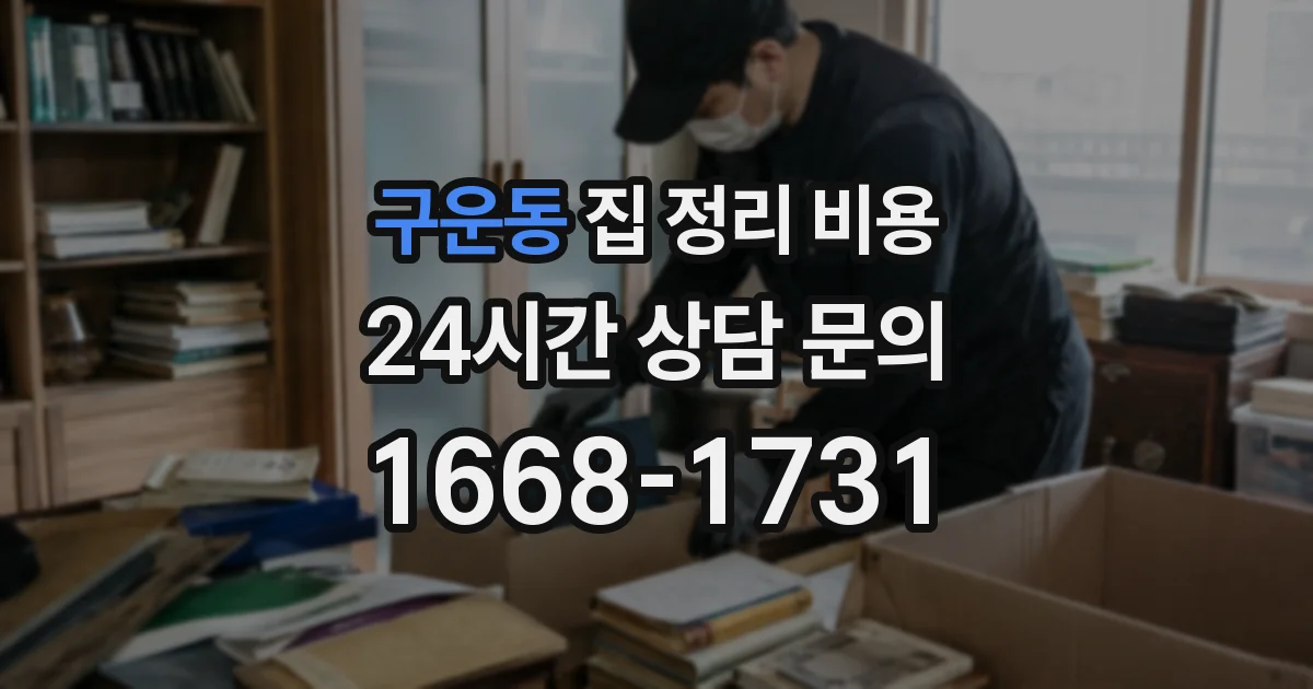 구운동 집 정리 비용