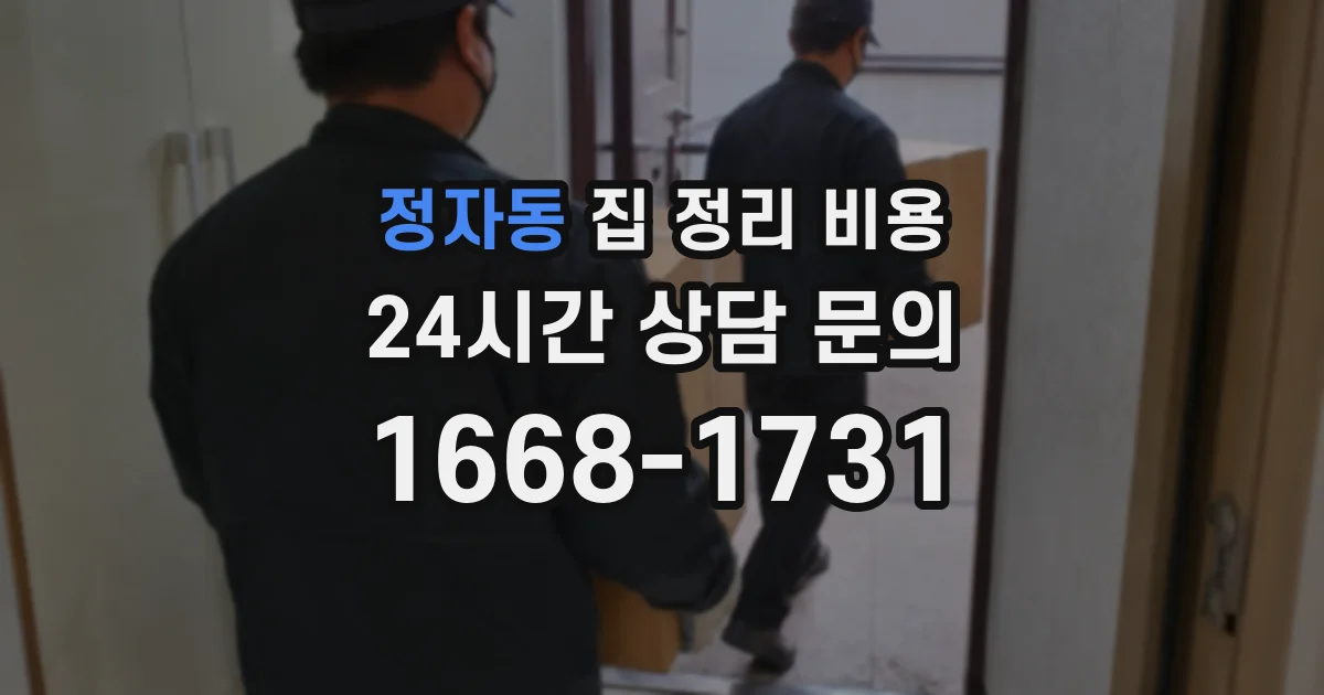 정자동 집 정리 비용