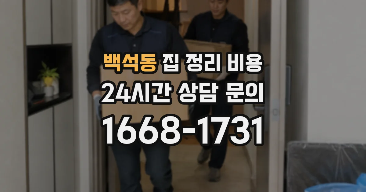백석동 집 정리 비용