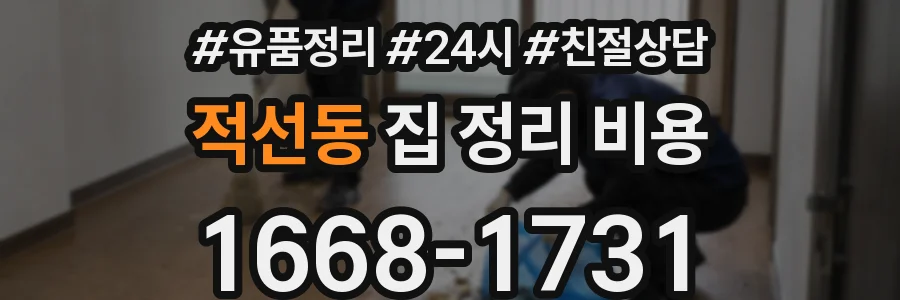 적선동 집 정리 비용