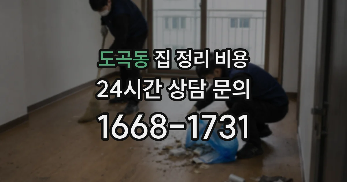 도곡동 집 정리 비용