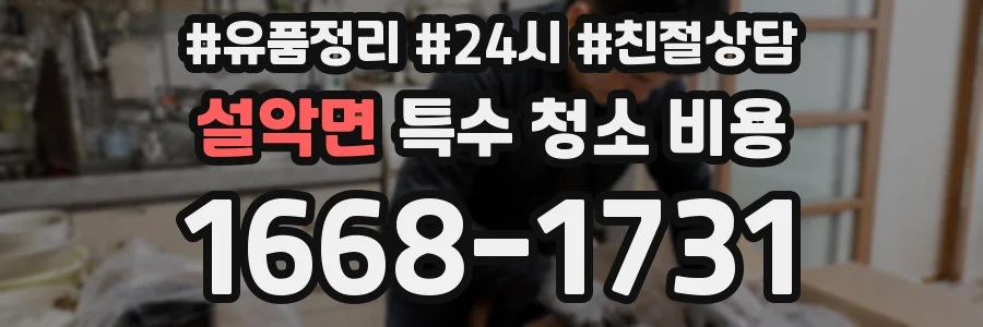 설악면 특수 청소 비용