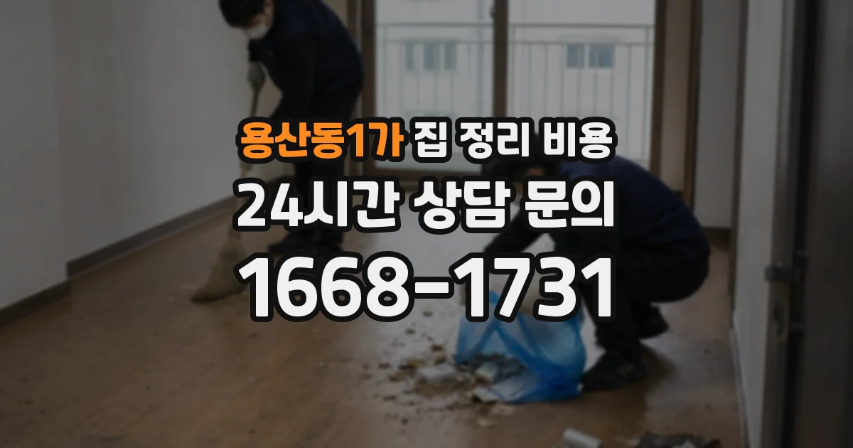 용산동1가 집 정리 비용