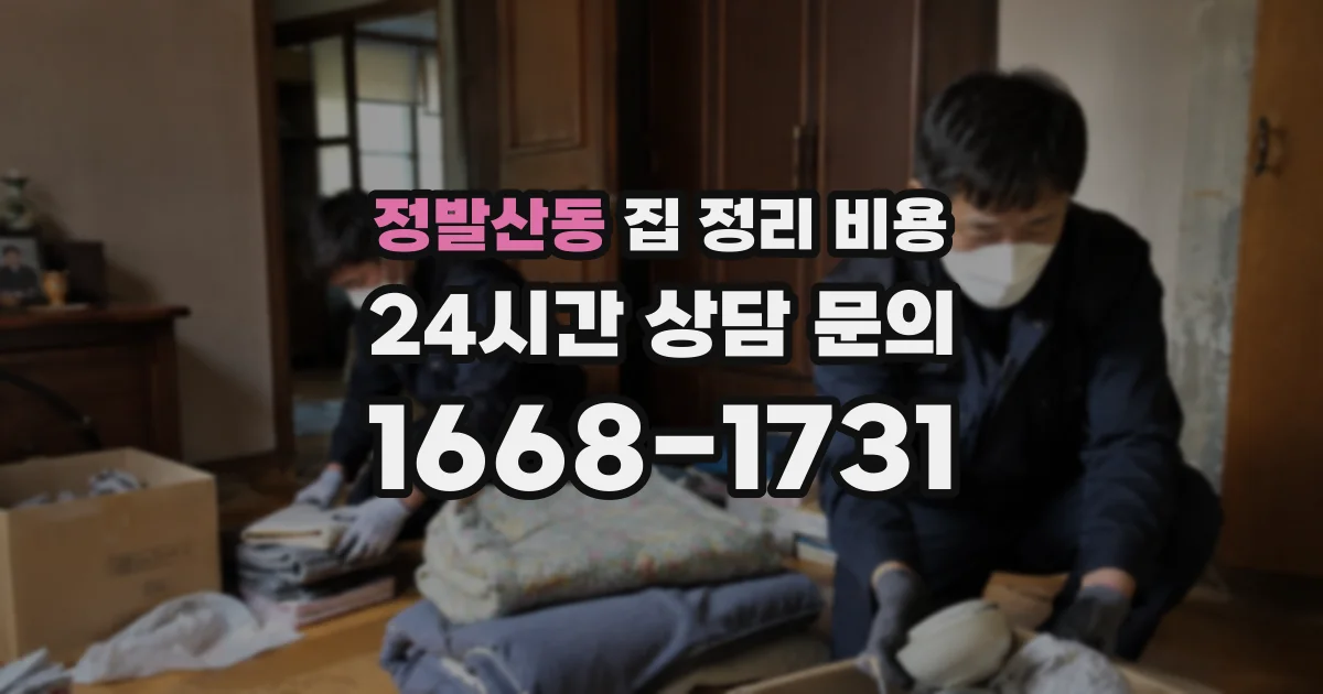 정발산동 집 정리 비용