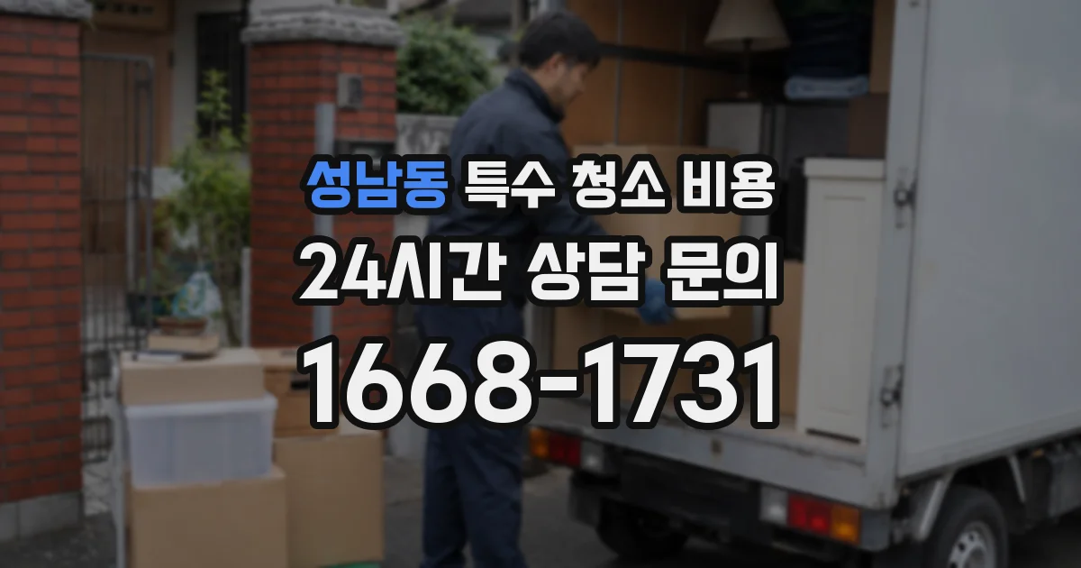 성남동 특수 청소 비용