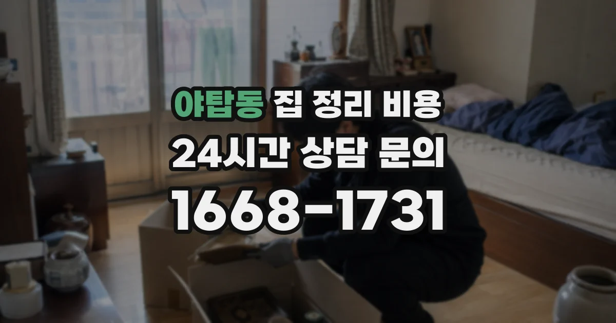 야탑동 집 정리 비용
