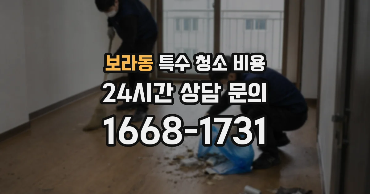 보라동 특수 청소 비용