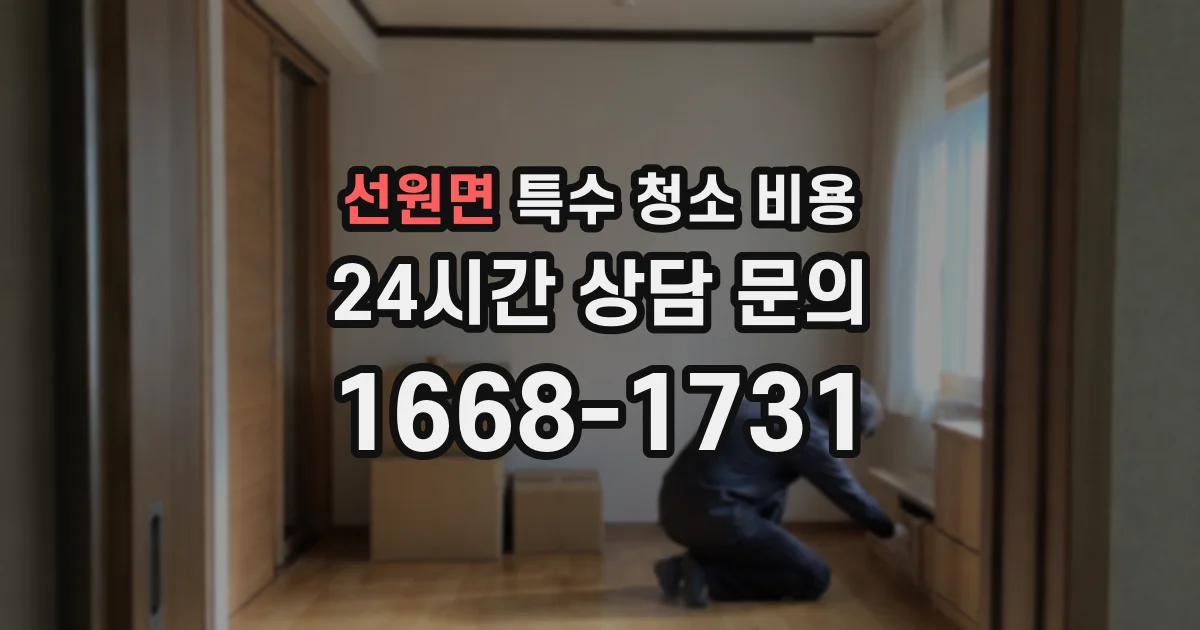 선원면 특수 청소 비용