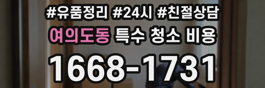 여의도동 특수 청소 비용
