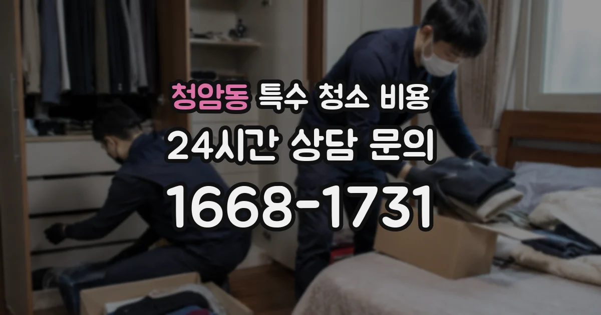 청암동 특수 청소 비용