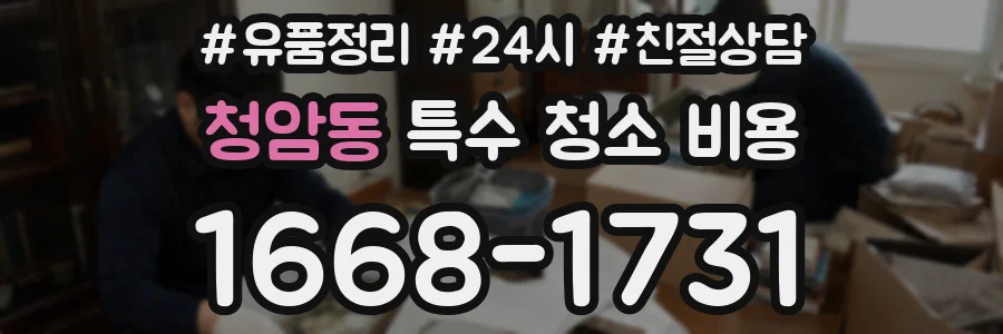 청암동 특수 청소 비용