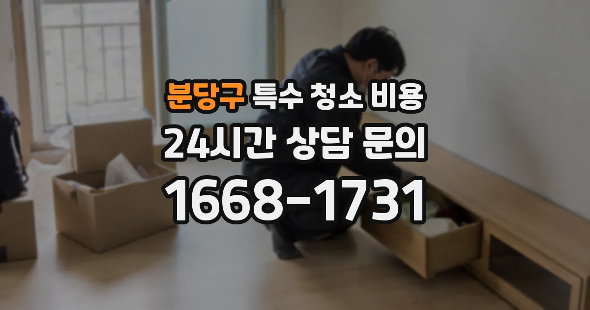 분당구 특수 청소 비용