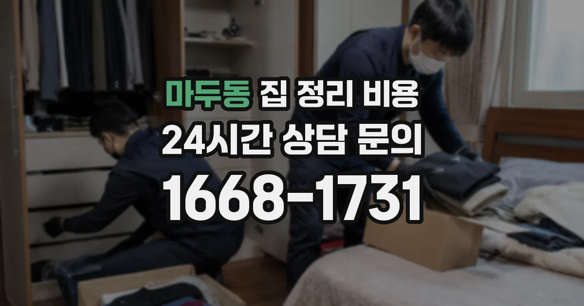 마두동 집 정리 비용