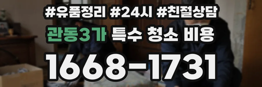 관동3가 특수 청소 비용