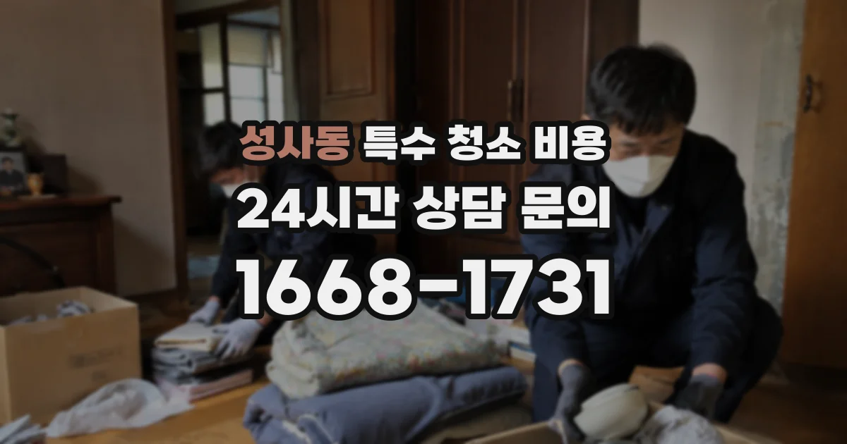성사동 특수 청소 비용
