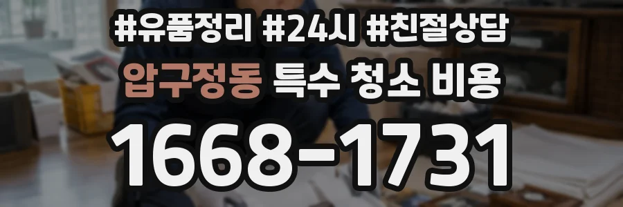 압구정동 특수 청소 비용