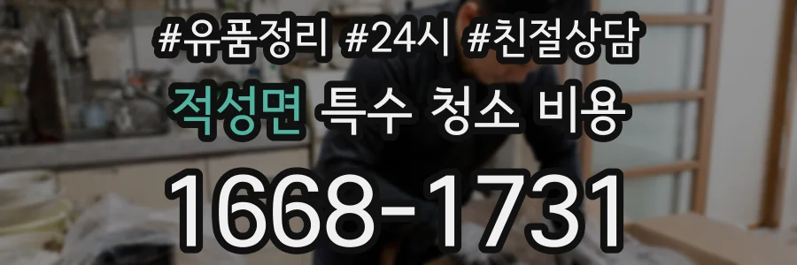 적성면 특수 청소 비용