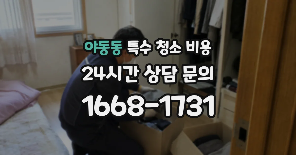 야동동 특수 청소 비용