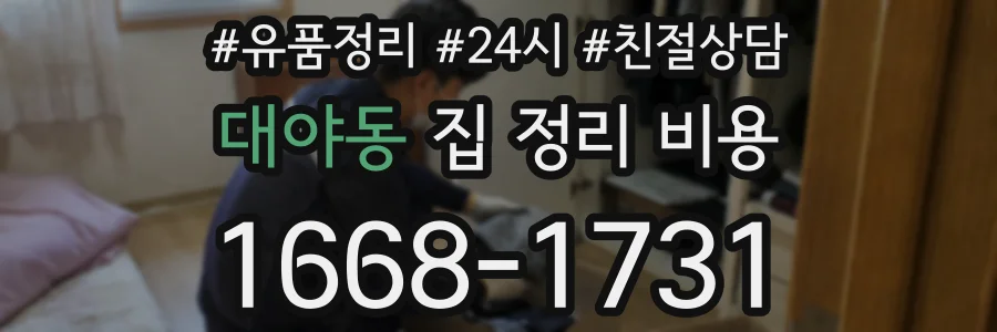 대야동 집 정리 비용