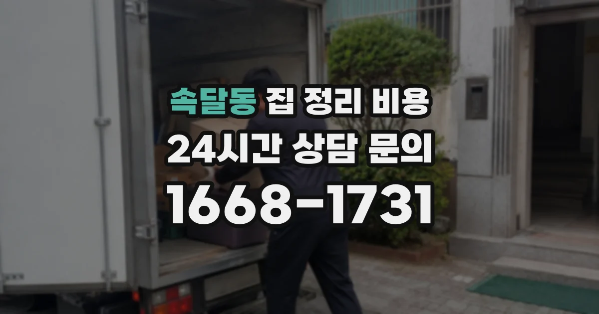 속달동 집 정리 비용