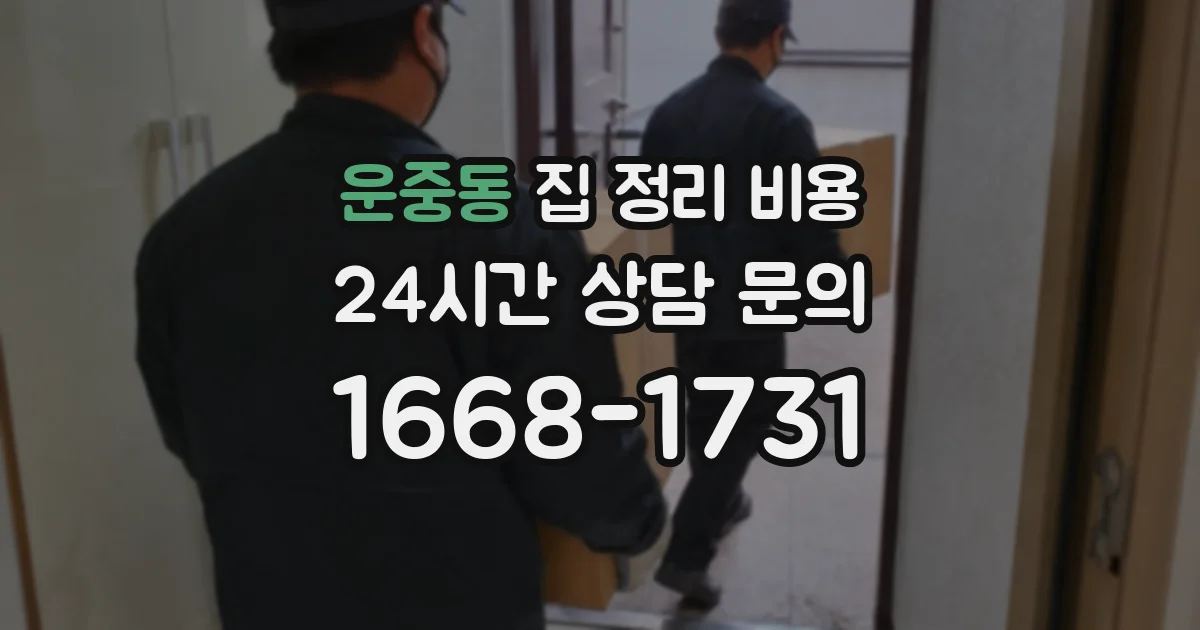 운중동 집 정리 비용