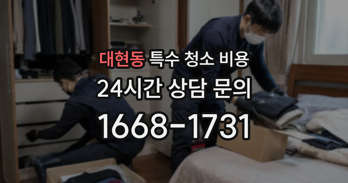 대현동 특수 청소 비용