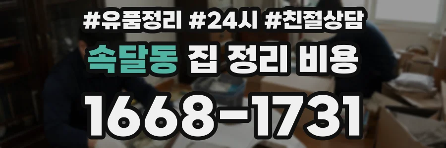 속달동 집 정리 비용
