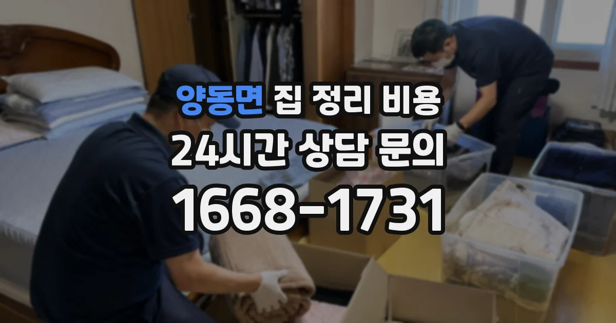 양동면 집 정리 비용