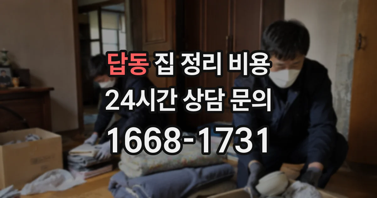 답동 집 정리 비용