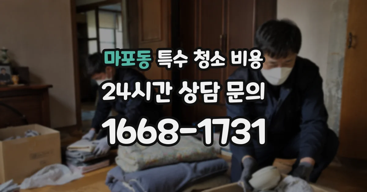마포동 특수 청소 비용