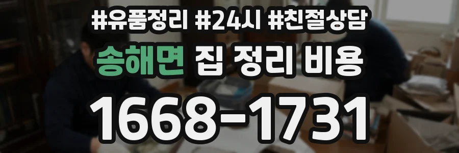 송해면 집 정리 비용