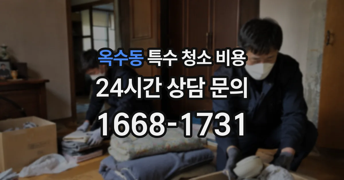 옥수동 특수 청소 비용