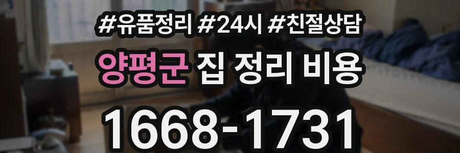 양평군 집 정리 비용