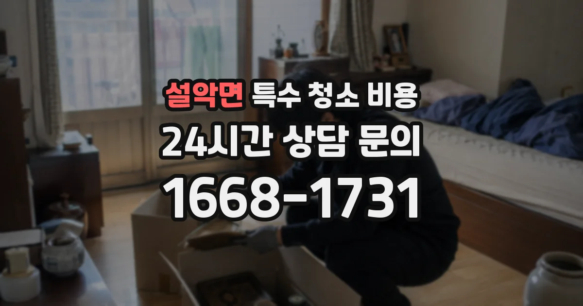 설악면 특수 청소 비용